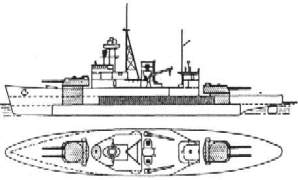 thai warship dhonburi plan view - click for hi-res image